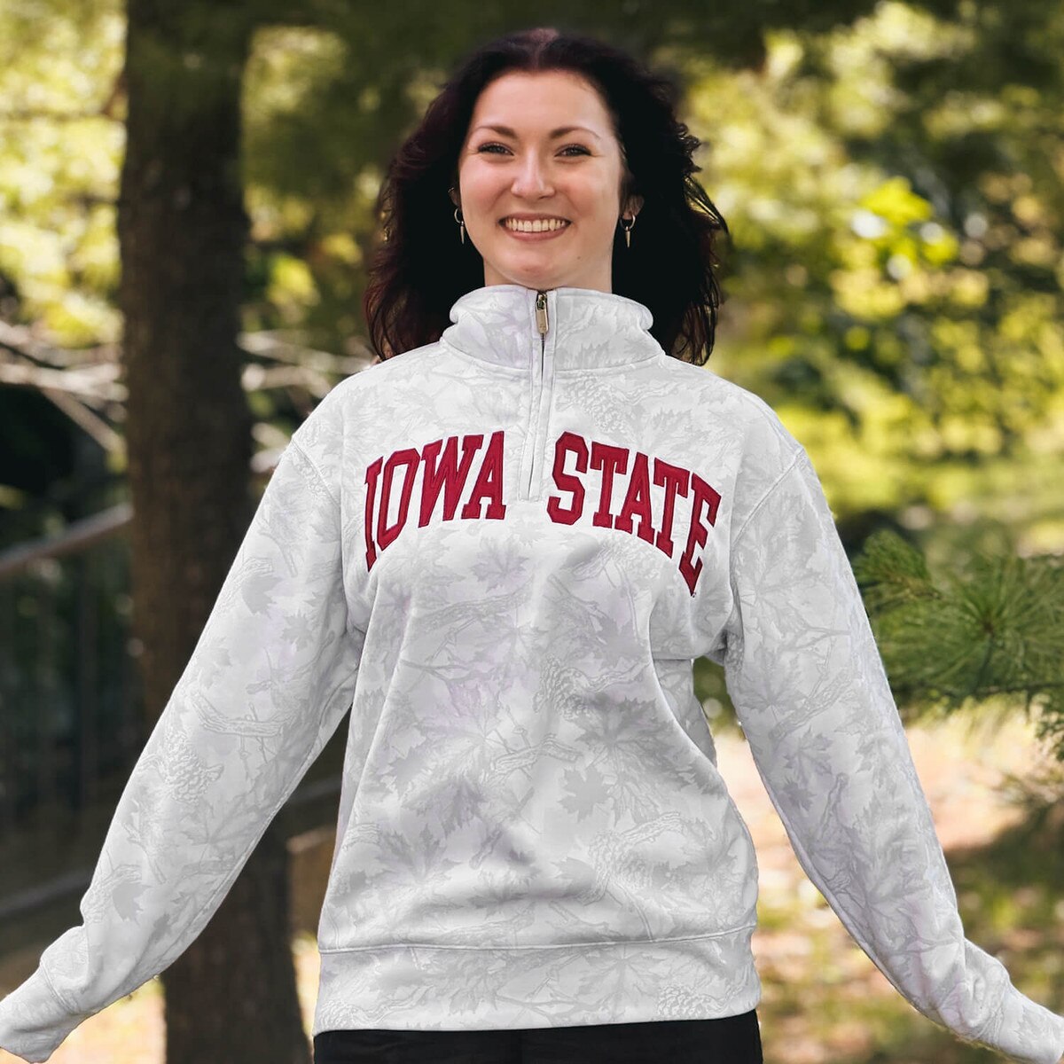 ZooZatz Iowa State Off-White Camo Quarter Zip